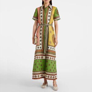 Alemais Contina green linen shirt dress